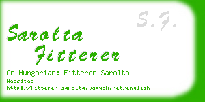 sarolta fitterer business card